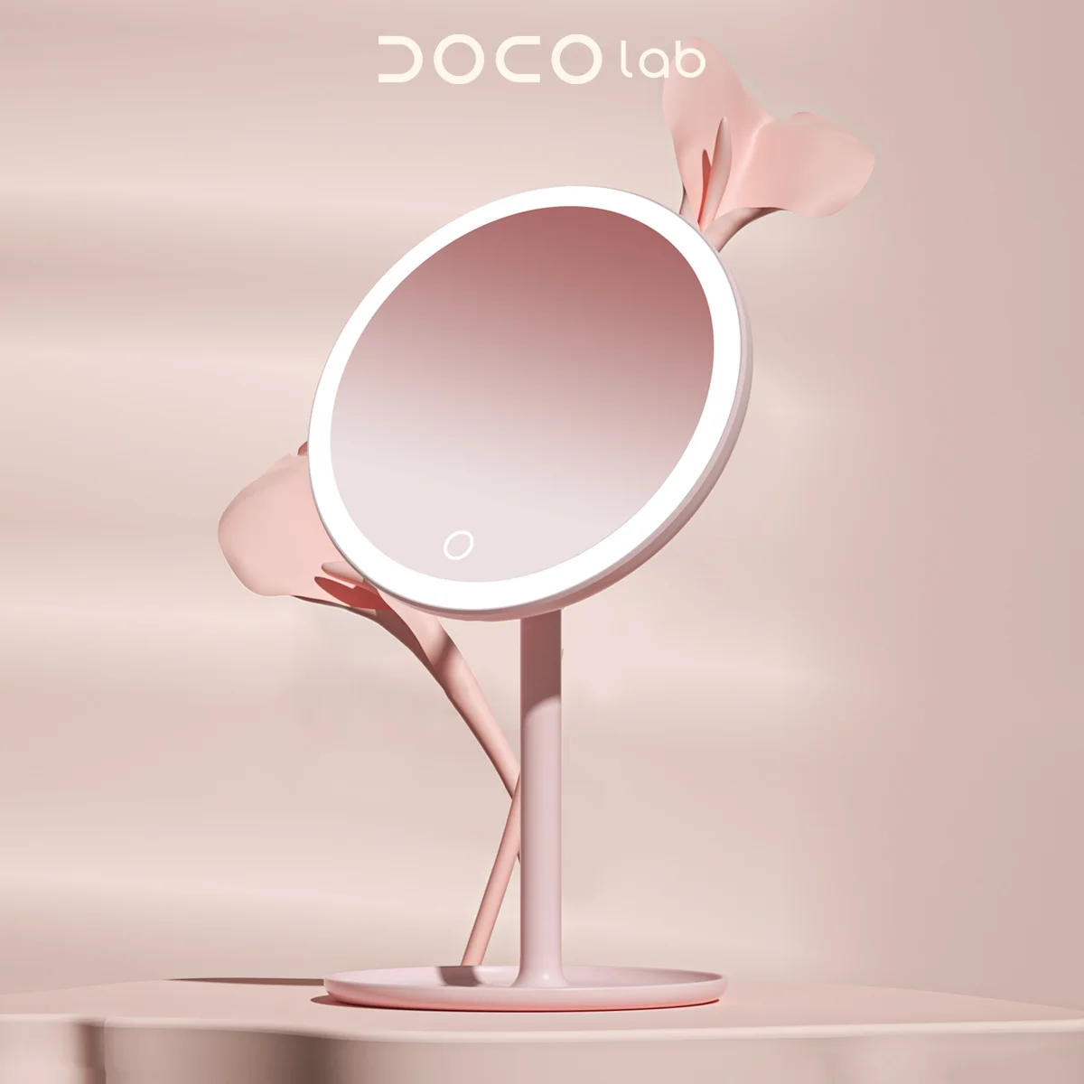 DOCO LED Cosmetic Mirror Light Makeup Stepless Dimmer Ultra Clear Beauty Table Mirrors Equipped 5x Magnifying Glass with Suction 4 20pcs ac110v ac220v smart 3 color dimmer light bulb with memory e27 b22 led bulb light lamp real power 8w 24w no strobe light