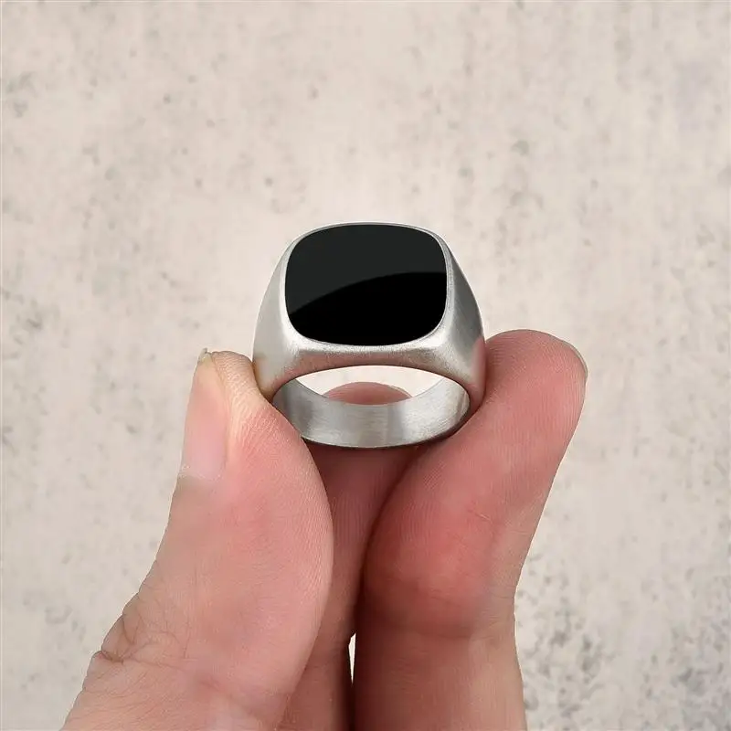 Trendy Titanium Steel Men Women Rings Punk Hip Hop 316L Stainless Steel Frosted Ring for Couples Wedding Party Jewelry Gift 4