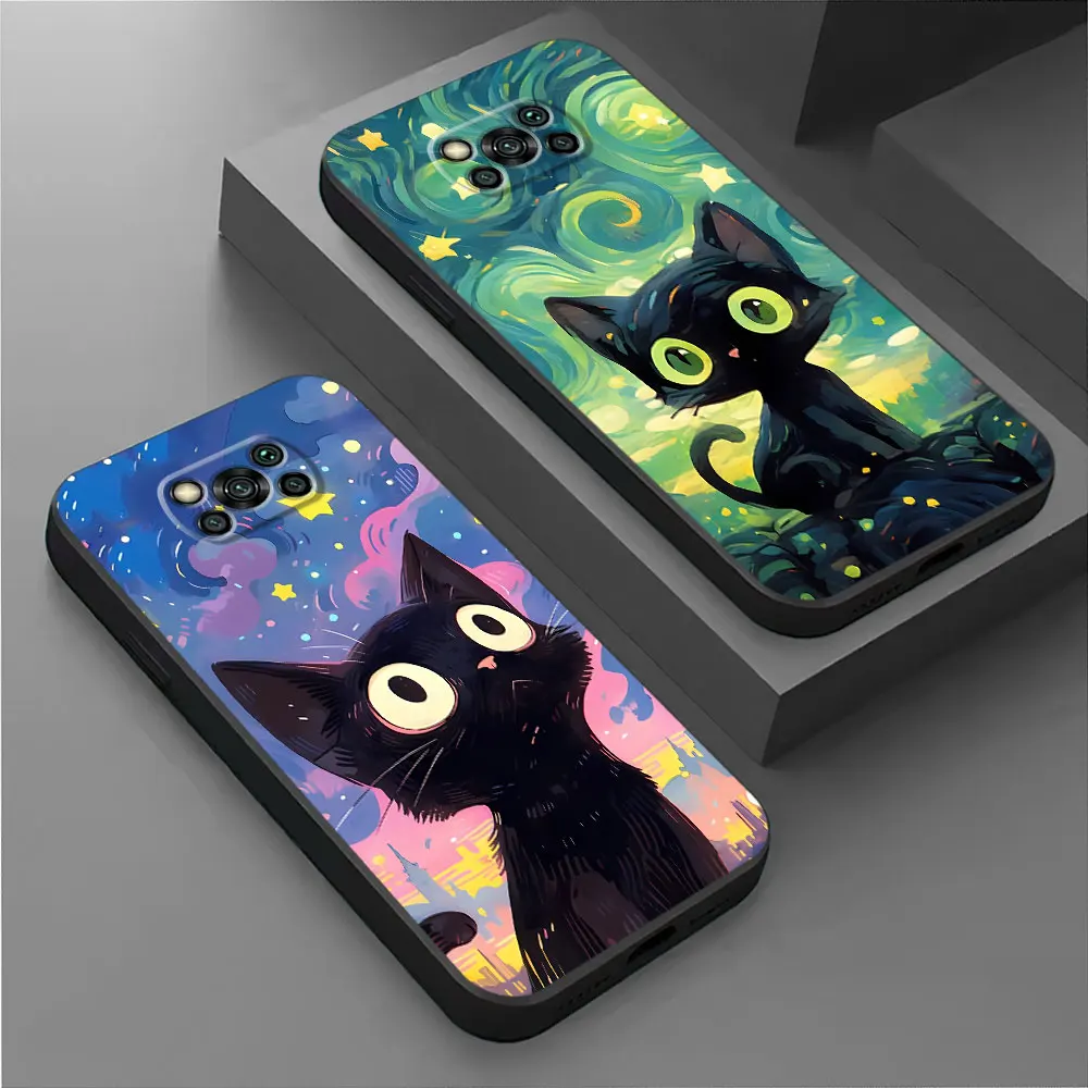 Starry Sky Cat Silicone Phone Case