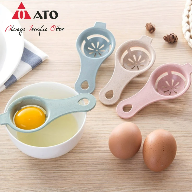 

ATO Egg Yolk Separator Divider White Plastic Convenient Household Eggs Tool Cooking Baking Tool Kitchen Accessories