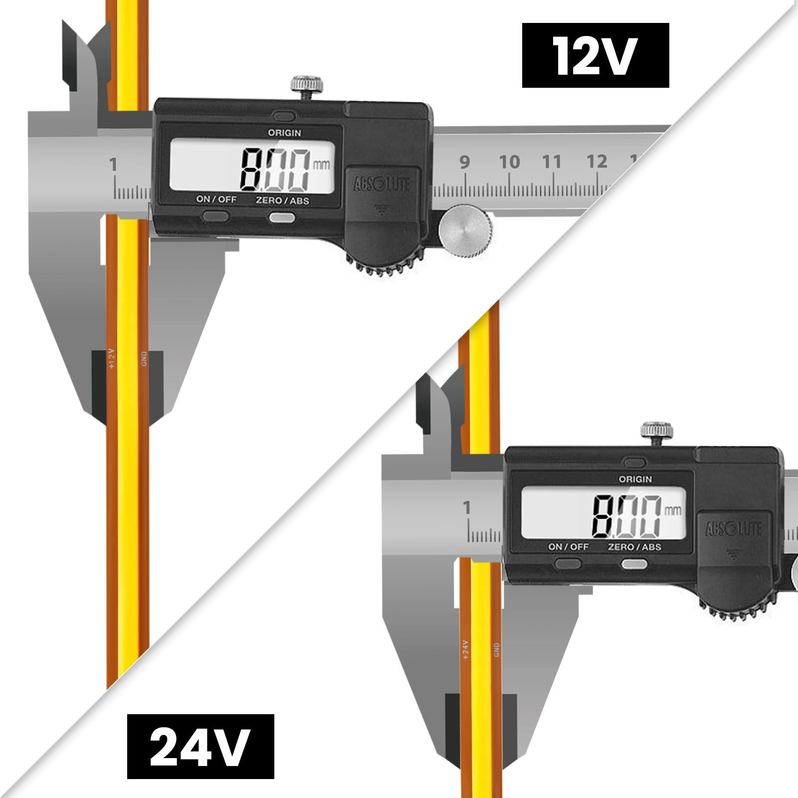 12V 24V 8mm COB LED 스트립 자유 절단 528LEDs/m 구리 플렉시블 테이프 3000K 4000K 6000K DIY 라이트박스 캐비닛 램프용 선형 조명