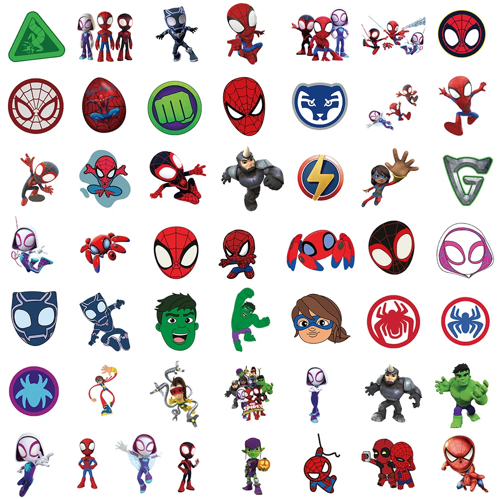 10/30/50PCS Spider-Man and His Amazing Friends Disney Marvel Stickers Cartoon Decals Toys Skateboard Laptop Phone Kids Sticker