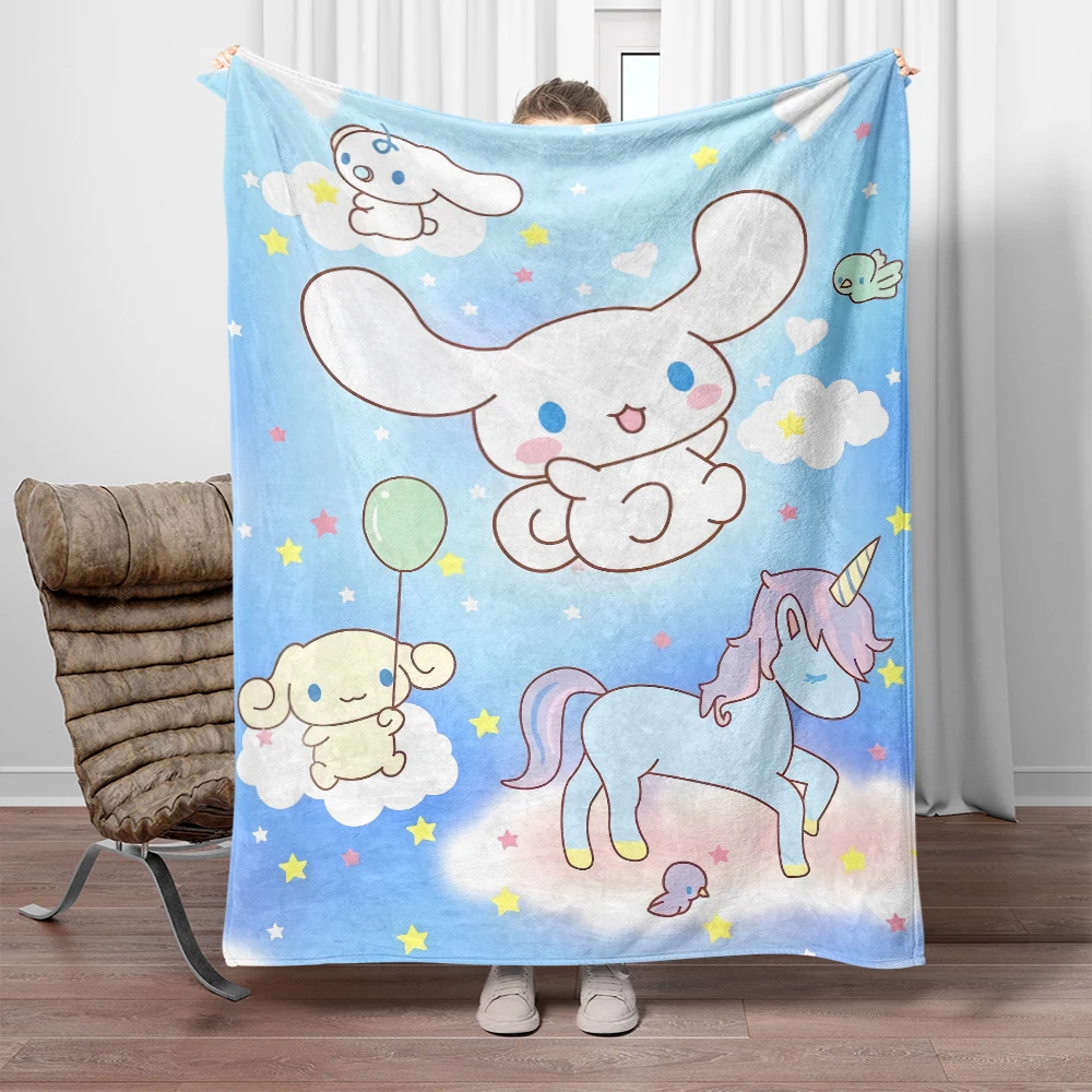 Cinnamoroll sanrio Cartoon Printed Flannel Blanket.Sofa .Bedroom.Bed Home Office Nap Blanket Car. Travel Picnic Blankets Gift 2