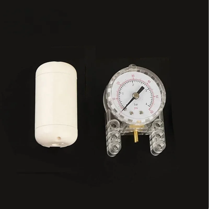 하이테크 공압 75974 압력 게이지 압력계 및 64065 공압 에어 탱크 MOC 빌..