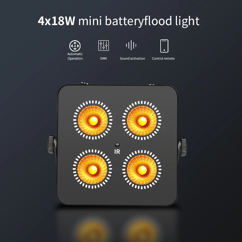 RGBWA UV 6IN1 Led 4x18W Color Battery Wireless Party Light