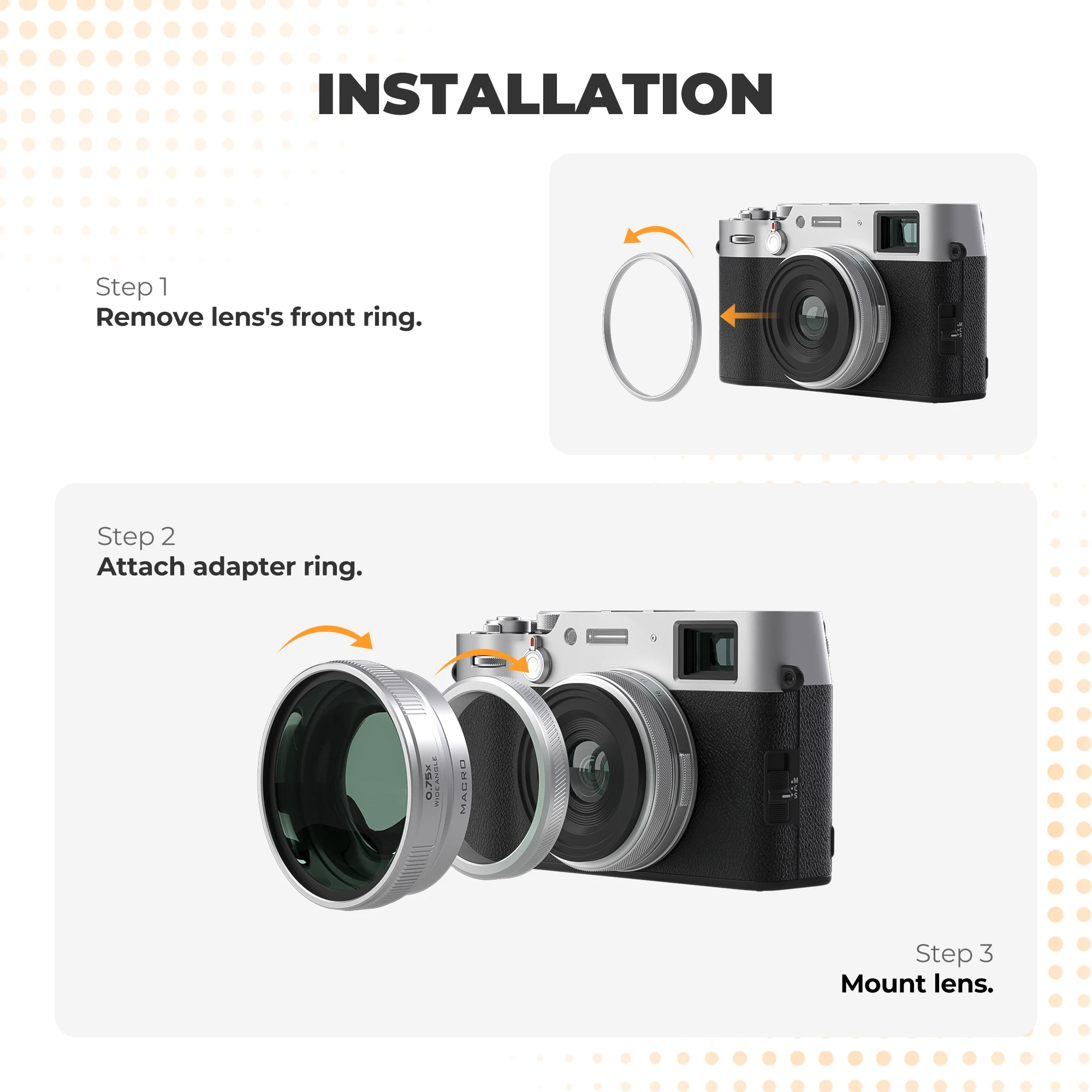 Freewell New Style 2-in-1 Macro Wide Angle Camera Lens for Fuji X100VI and X100V Fujifilm Cameras Photography Accessories 6