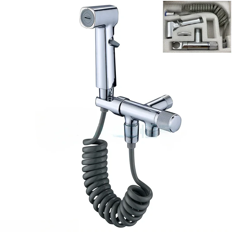 Description Picture 2 of itemWall Mount Two Out Water G1/2 Angle Valve Bathroom Shower Bidet Sprayer Set Hygienic Cleaning Sprayer for Toilet Accessories