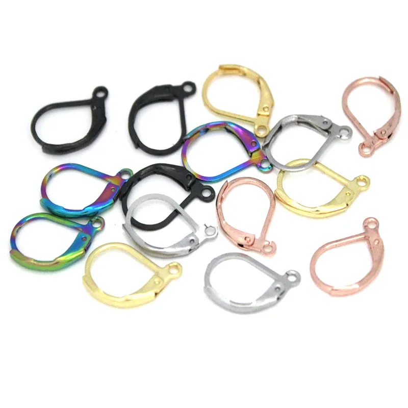 BEEFLYING 9 Paia Di Ganci Per Orecchini In Ottone, Colori Misti (oro, Oro Rosa, Argento), Ipoallergenici, Per Gioielli Fai Da Te, Lunghezza 18 Mm