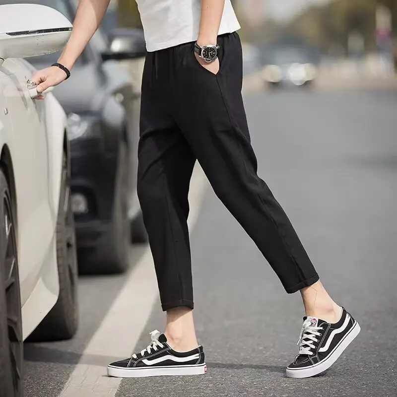 New Checkered Fashion Europe and the United States Style Men's Pants Business Casual Travel Slim Pants Comfortable and Versatile 2