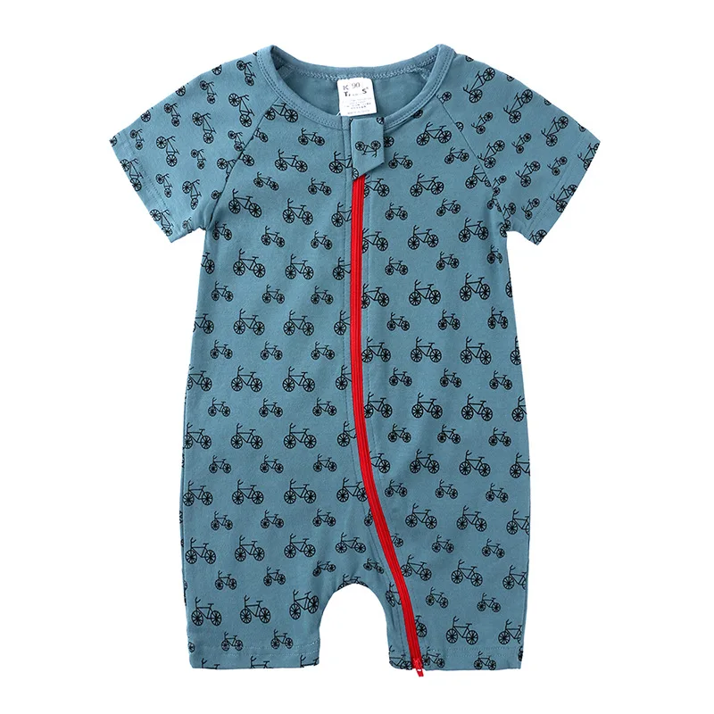 Short-Sleeve Baby Rompers Animal Dinosaur Print Baby Boy Clothes Jumpsuit Summer Onesie Infant Baby Girls Newborn Clothings Newborn Knitting Romper Hooded  Baby Rompers