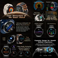 Nouvelle montre intelligente ECG précise analyse de la santé cardiaque pression d'oxygène dans le sang appel BT montres intelligentes ECG pour hommes femmes film de protection 2
