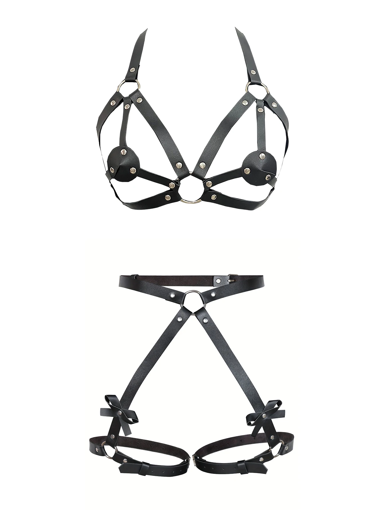 Women PU Leather Chest Harness Sexy Lingerie Fetish Erotic Waist Leg Garters Belts Gothic Sexual Suspenders Clothing Accessories S586e5b3deb474bf183d5fdc882b53153A