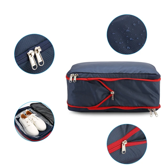 Travel Compression Packing Cubes Double Layer Portable Pouch Zipper  Waterproof Storage Bags for Clothing Shoes Suitcases Bag - AliExpress