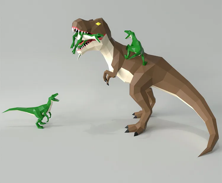 Carta 3D Papercraft Tyrannosaurus T-Rex Halloween Ragazzi Decorazione Della Camera Da Letto Jurassic Park Wall Decor Natale Giocattoli Fai Da Te Festa