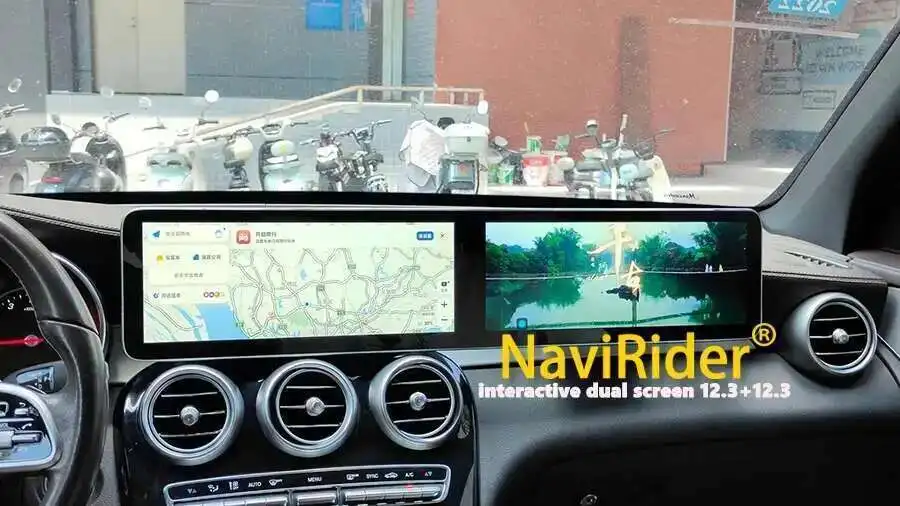 For Benz C GLC 2016-2022 Dual Touch Screen Stereo GPS Navigation Car Radio Carpl