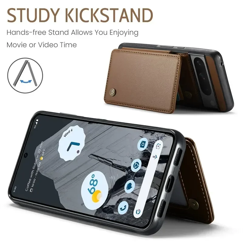 Premium Magnetic Flip Leather Wallet Phone Case with Card Holder - Stylish Back Cover