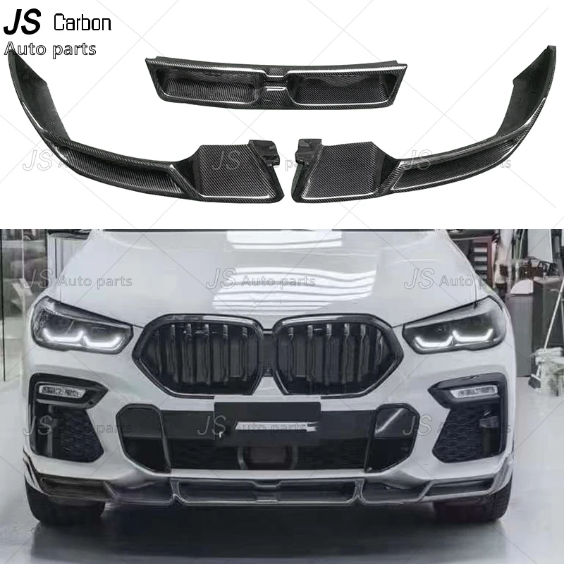 

For BMW X6 G06 2019+ LD Style Carbon Fiber Front Lip Spoiler Short Chin Apron Bumper Shovel Guard Plate Car Styling Body Kit
