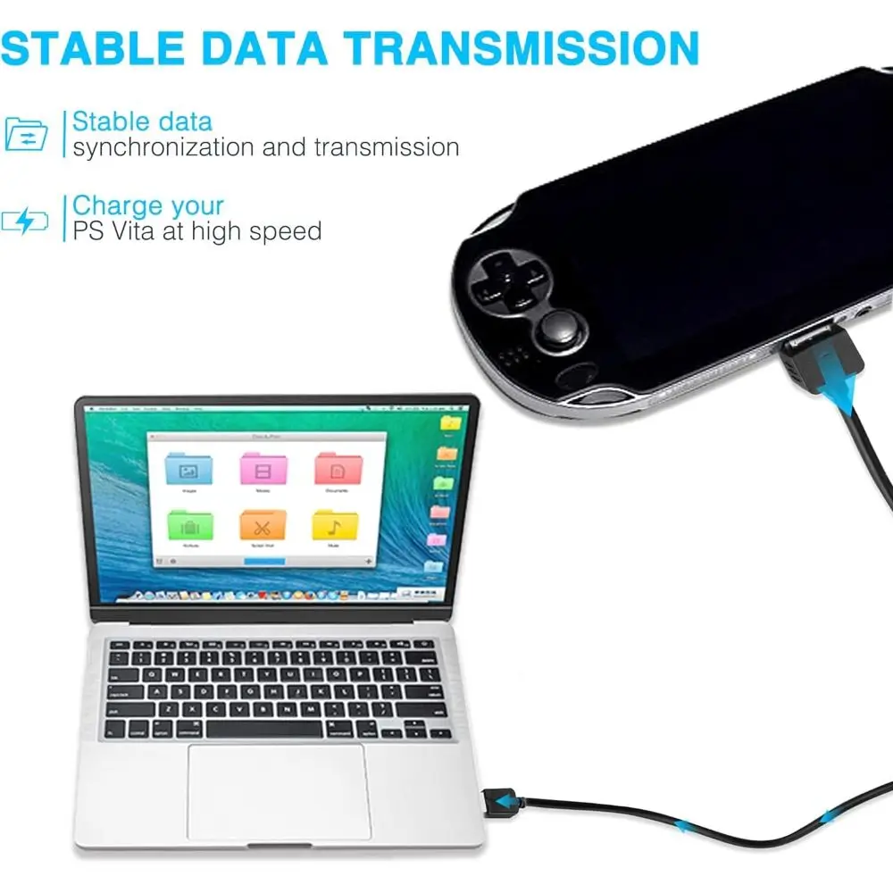 PSVita 고속 USB 충전 케이블, 2 in 1 데이터 동기화 코드, 휴대용 콘솔, 플레이스테이션 Vita 1000, 1m 전원 충전기 라인
