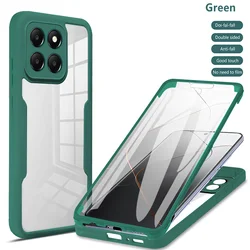 360 Full Body Shockproof Phone Case with Built - In Screen Protector for Realme 8 Pro 4G (Dark Green)