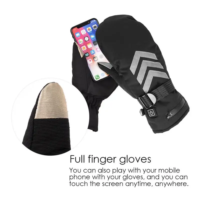 Men Women Electric Heated Gloves Skiing Heated Gloves With Rechargeable Battery Thermal Gloves Hand Warmers With 3 Heat Modes 4