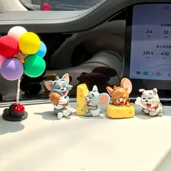 Cheese - Themed Tom and Jerry Mini Cartoon Collectible Ornaments - Cute Car Dashboard, Desktop Decor, Cake Topper (AA1 set 5 pcs)
