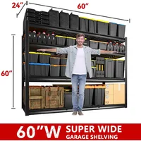 60" W Garage Shelving Heavy Duty Storage Shelves 2500 LBS Commercial Metal Shelving Units and Storage Rack Shelf for Garage 2