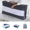 2 Pack Foldable Under Bed Bags Large Under Bed Storage Boxes Thick Breathable Underbed Clothes Storage Bags Zippered Organizer 4