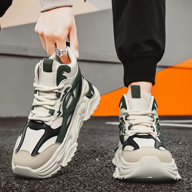 Herren High Top Ankle Boots Für Komfort Mode Sneaker Freizeitschuhe_voghion.com