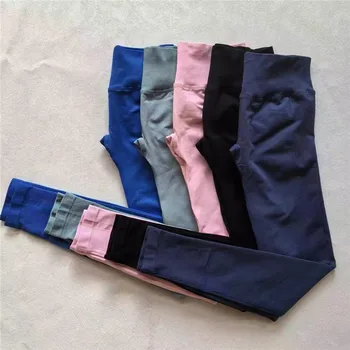 Leggings sportivi senza cuciture Leggings da yoga ad alta elasticità Pantaloni da fitness Collant per il sollevamento del sedere Collant da allenamento a prova di squat per il controllo della pancia
