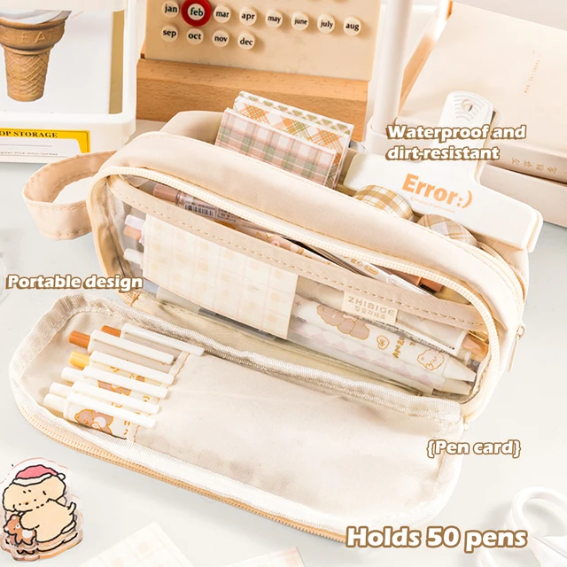 Large Pencil Bag Big Capacity Pen Pouch Kawaii Multifunction Pencil Case  Korean Stationery Back to School Supplies for Students - AliExpress