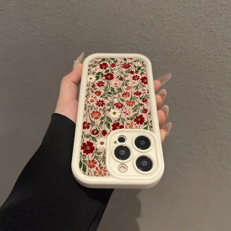 Vintage Wine Red Floral Pattern Phone Case - TPU Cover