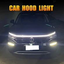 OKEEN LED 자동차 후드 장식 조명 스트립, 차량용 분위기 램프, 엠비언트 라이트, 주간 주행등, 범용 DRL, 12V