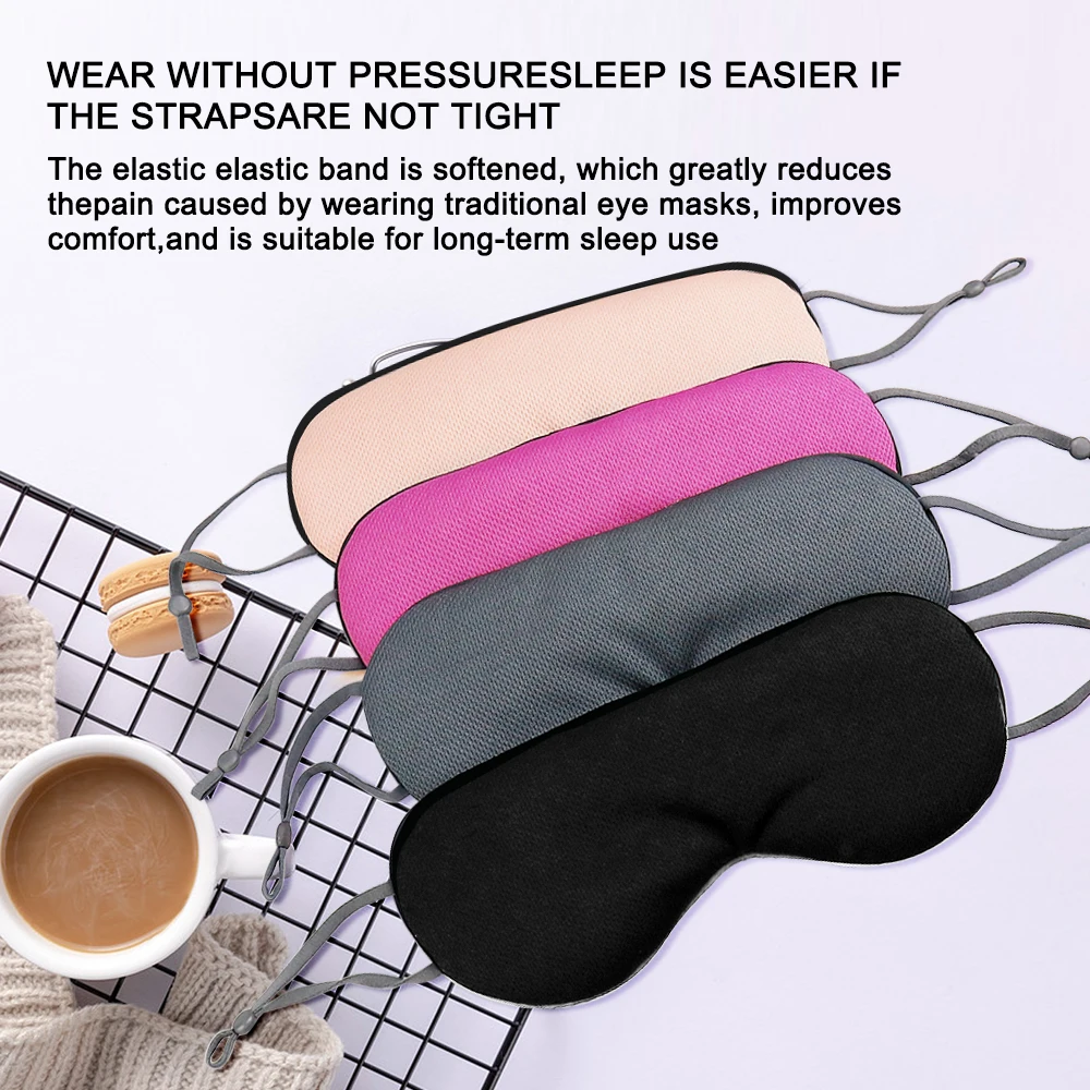 Sleeping Eye Mask Block Out Light Ice Silk Warm And Cool Dual Use Adjustable Soft Travel Light Blocking Breathable Eye Mask 5