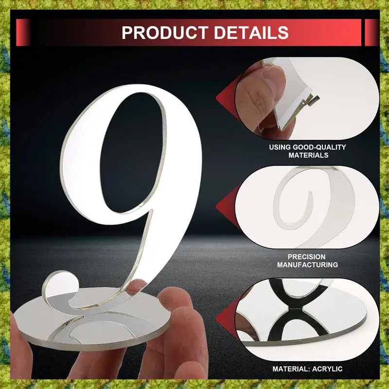 UISN Table Numbers Wedding Table Numbers Acrylic For Wedding Stands For (Silver)
