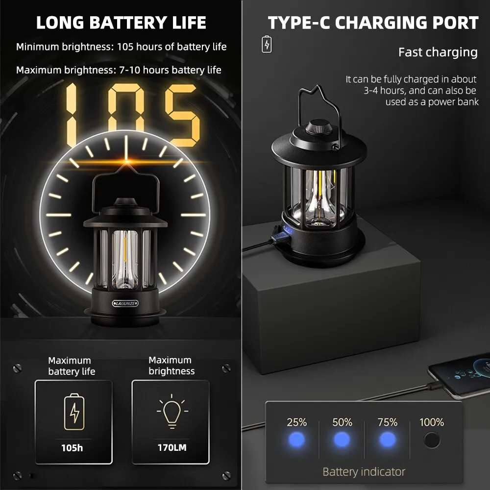 Portable Lanterns Camping Light Camping Lamp Portable Flashlight Camping Lantern Portable Torch Rechargeable Portable Lanterns for Camping