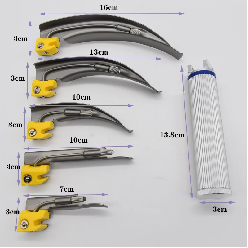 Stainless Steel Anesthesia Throat Mirror Intubation Laryngoscope Adult child Fiber Optic laryngoscope Tool Parts 5pcs/lot anesthesia throat mirror
