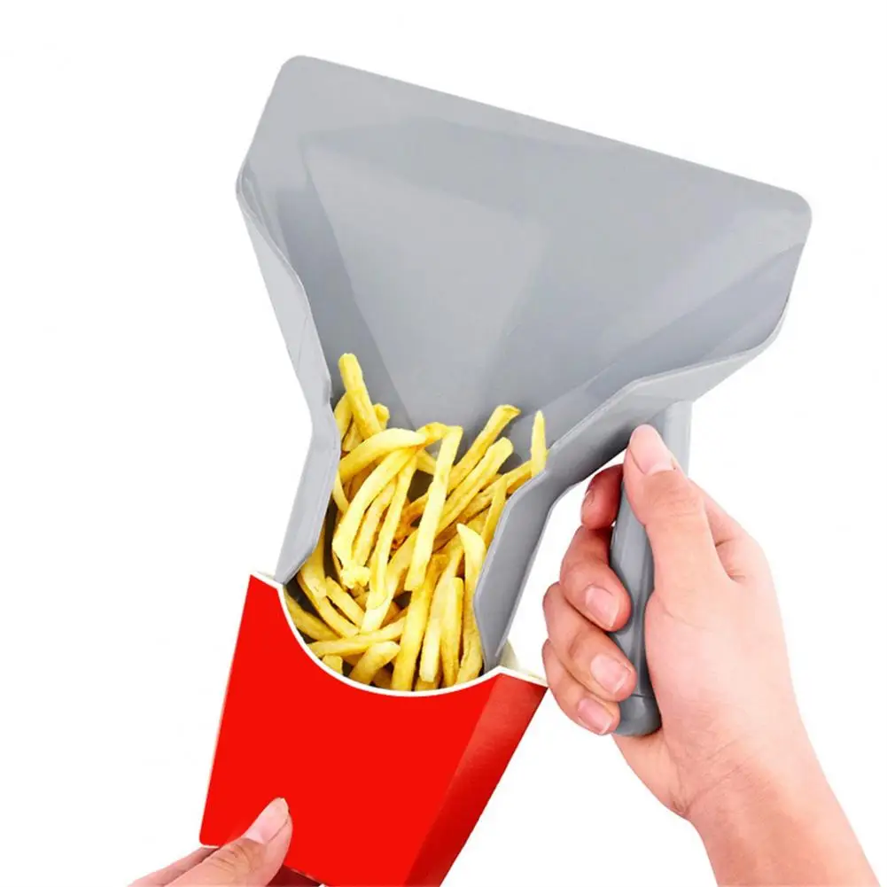 Single/Double Handles Grip Chip Scoop Food Shovel French Fries Stainless Steel Kitchen Tools Shovel Fries Burger Packaging Tool