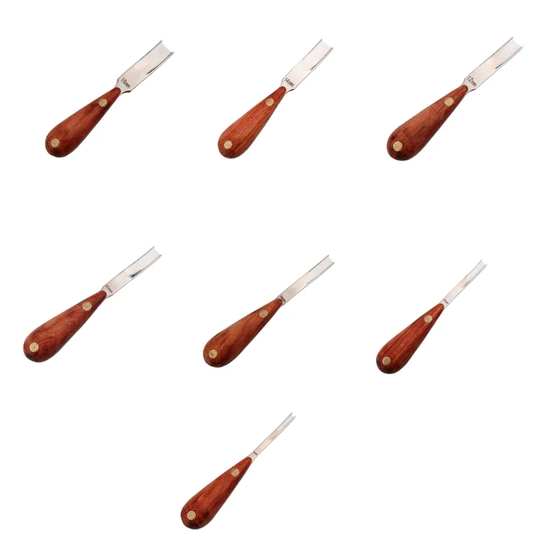 

Leathercraft Edges Skiving Beveler Tool Leather Edges Trimmer with Wooden Handle