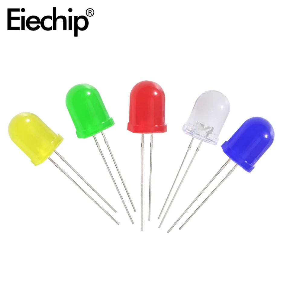 Vrabocry 50pcs 10mm Warm White LED Diodes - Clear Round DC 3V 20mA Bulbs For DIY Electronics & Indicators