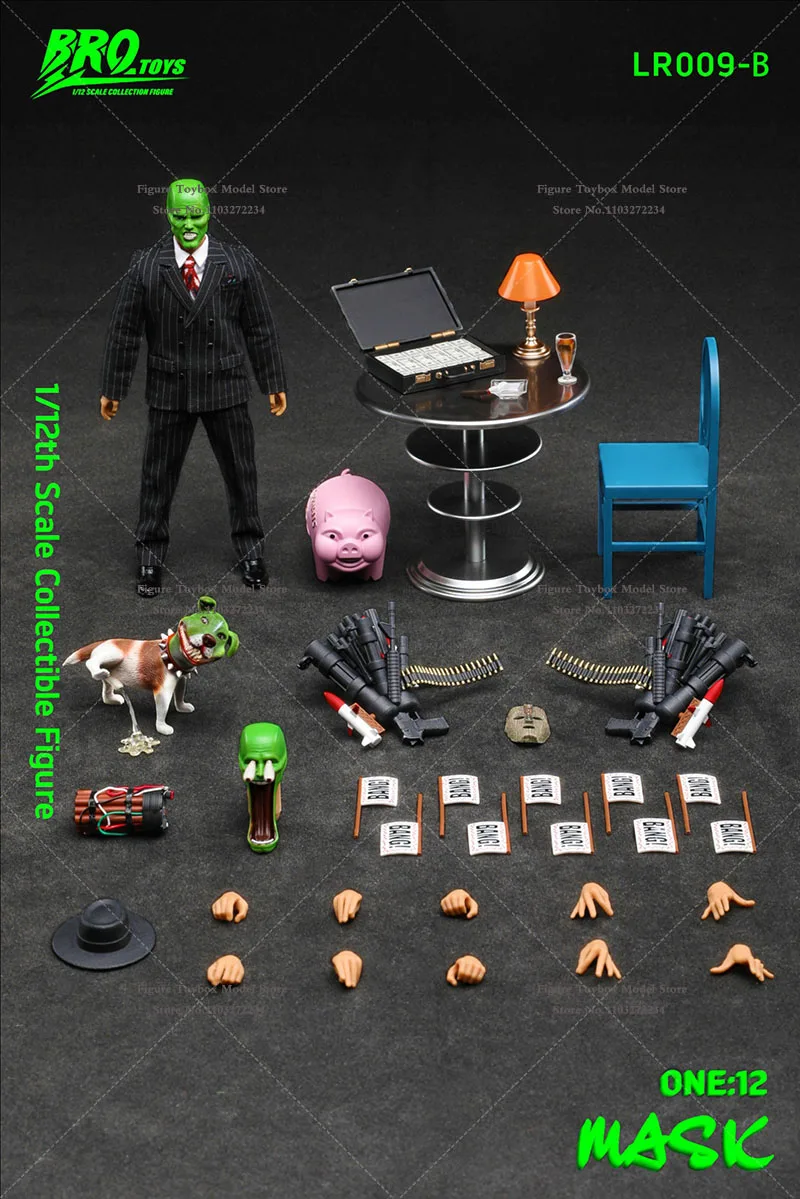 BROTOYS LR009 1/12 The Mask Green Head Sculpt Movable Action