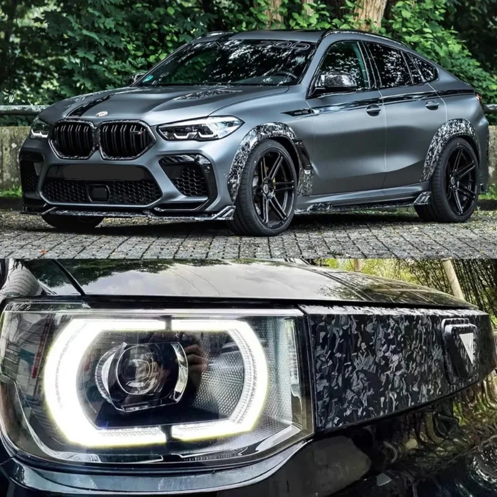 Cosmic Hex Black Forged Carbon Fiber Vinyl Wrap for Vehicle and Motorcycle Surfaces
