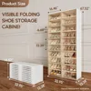 Portable Shoe Rack Organizer, Stackable Sneaker Storage Shoe Cabinet with Magnetic Clear Door, 10 Layers 40 Pairs 3