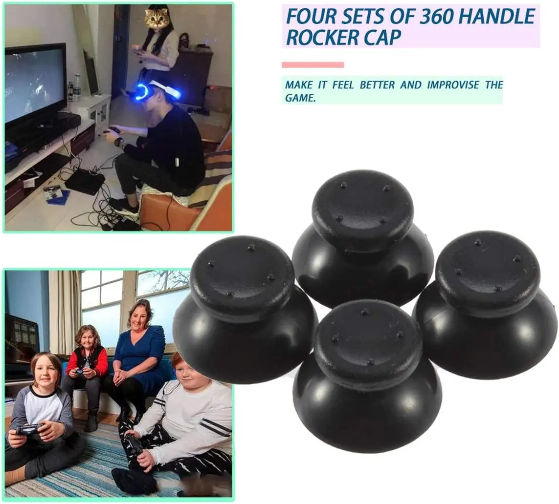 Analog Joystick Caps 10Pcs 3D Analog Joystick Thumb Stick Grip Cap Button Repair Part Cover Thumbstick Replacement for Xbox 360 Controller