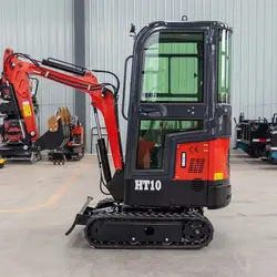 Mini excavadora compacta HT10B, 1000kg, 1 tonelada, 1,2 toneladas, 1,8 t, 2 t, con cabina, venta al por mayor
