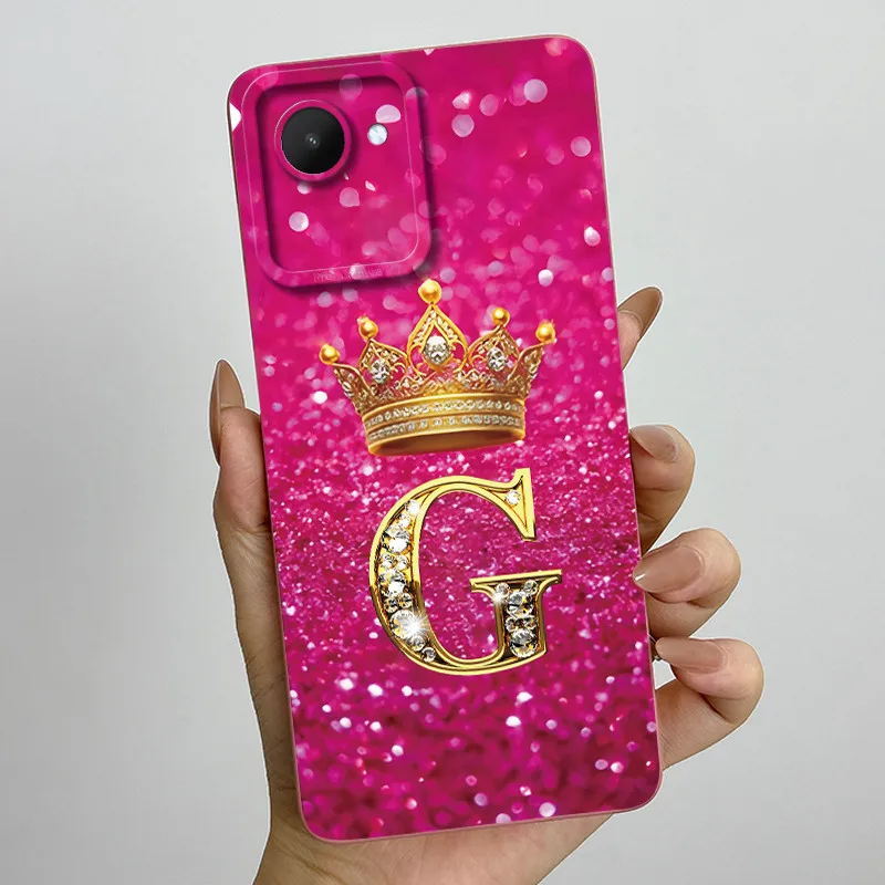 Crown Letters Soft Case with Camera Protection - Stylish Back Cover