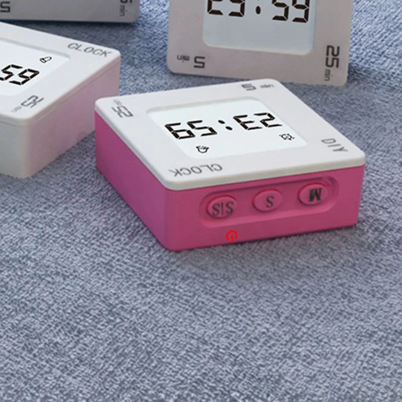 

Time Management Pomodoro Timer Creative Square Alarm Clock Vibration Flashing Backlight Timer Reminder for Students