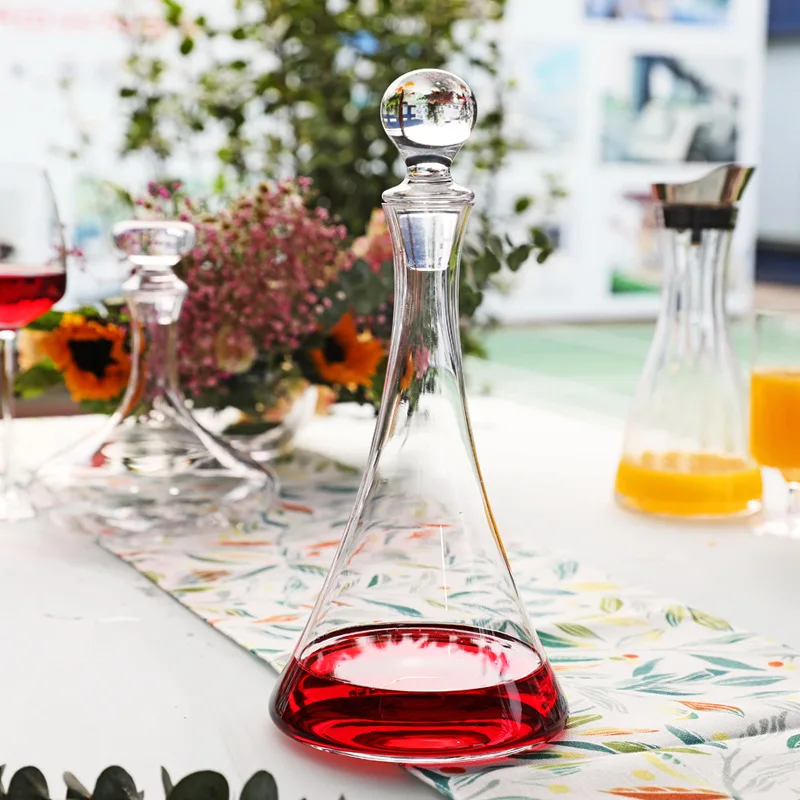 Wine Aerator Pourer Whiskey Decanter Set Wine Aerator Decanter Handmade Crystal Pourer for Family Bar Big Capacity Decanter Red Wine Brandy Champagne Glasses Decanter Bottle Jug Aerator