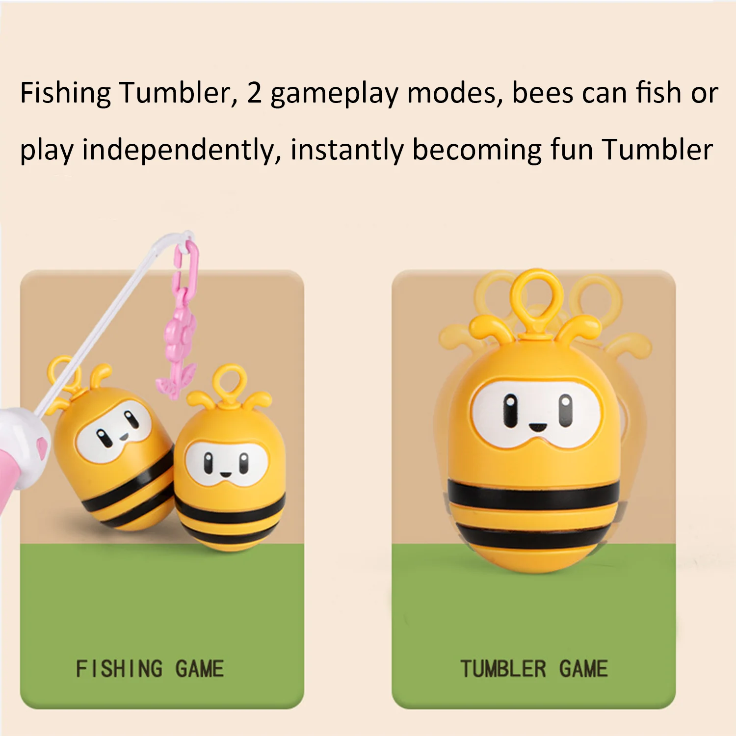 Children's 2-in-1 Inverted Bee Fishing Toy Male and Female Early Education Puzzle Fishing Game Set 6