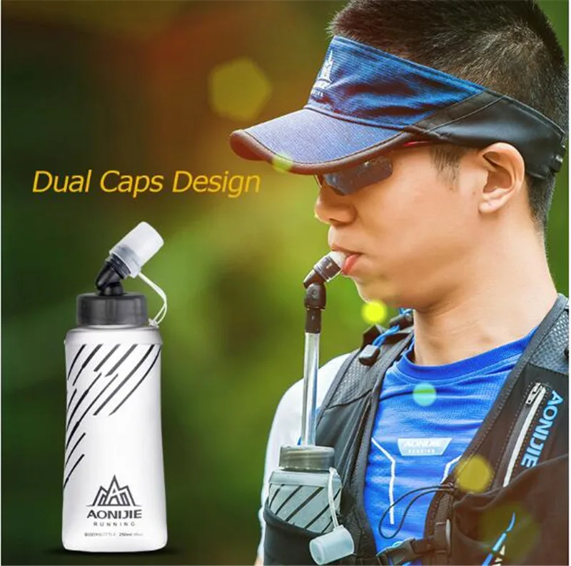 AONIJIE Foldable Soft Flask Hydration 250ml 420ml Water Bladder BPA Free Water Bottle For Running Outdoor Marathon Cycling Trail sports water bottle,portable water bottle,sports water bag