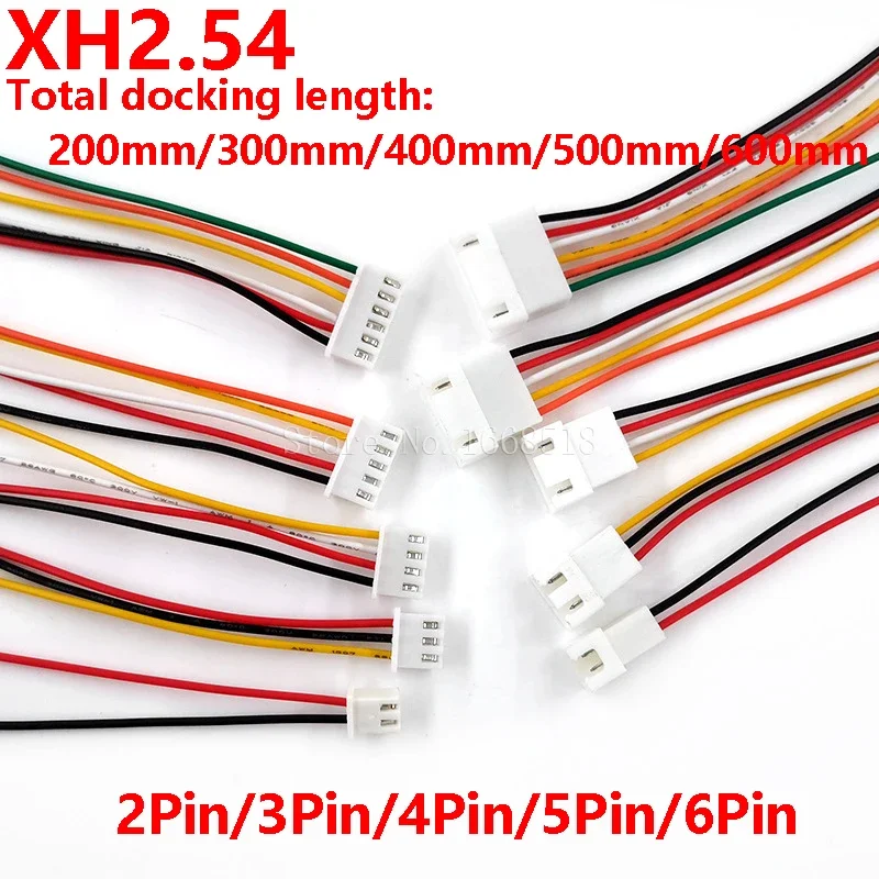 Description Picture 2 of item5Pair XH2.54 2/3/4/5/6 Pin Pitch 2.54mm Wire Cable Connector XH Plug Male Female Battery Charging Cable 100mm/200mm/300mm Length